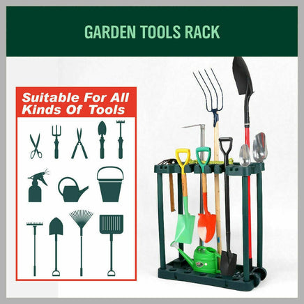 Rolling Garden Tools Storage Rack Long Short Handles Organizer Holders Fits 40 Home & Garden Kings Warehouse 