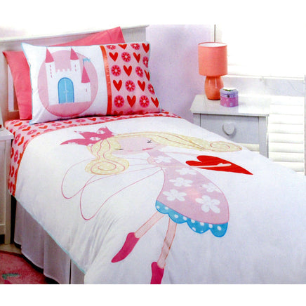 Rose Garden 250TC Love Heart Fairy Quilt Cover Set Single Home & Garden Kings Warehouse 