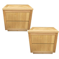 Rosemallow 2pc Bedside Table 2 Drawers Storage Cabinet Nightstand End Tables Kings Warehouse 