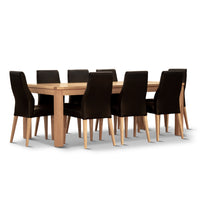 Rosemallow Dining Chair Set of 2 PU Leather Seat Solid Messmate Timber - Black dining Kings Warehouse 