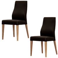 Rosemallow Dining Chair Set of 2 PU Leather Seat Solid Messmate Timber - Black dining Kings Warehouse 