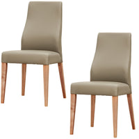 Rosemallow Dining Chair Set of 2 PU Leather Seat Solid Messmate Timber - Silver dining Kings Warehouse 