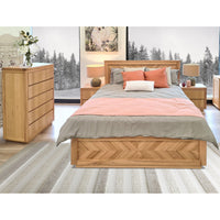 Rosemallow King Size Bed Parquet Solid Messmate Timber Wood Frame Mattress Base bedroom furniture Kings Warehouse 