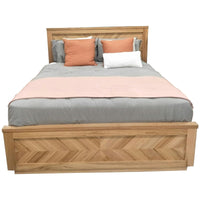 Rosemallow Queen Size Bed Parquet Solid Messmate Timber Wood Frame Mattress Base bedroom furniture Kings Warehouse 