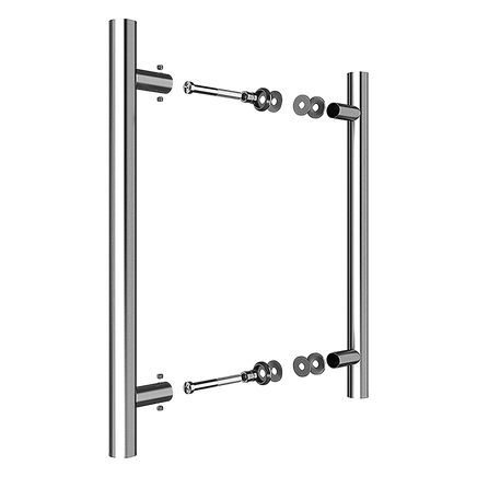 Round 300mm Stainless Steel Push Pull Door Handle for Wood Glass Home & Garden Kings Warehouse 