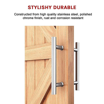 Round 300mm Stainless Steel Push Pull Door Handle for Wood Glass Home & Garden Kings Warehouse 