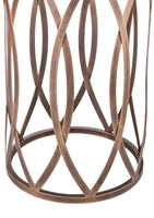 Round Iron Side Table with Cross Legs in Brass Finish Home & Garden Kings Warehouse 