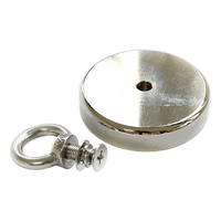 Round Neodymium Fishing Magnet with Countersunk Hole and Eyebolt, 500 LBS pull Kings Warehouse 