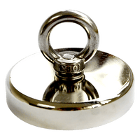 Round Neodymium Fishing Magnet with Countersunk Hole and Eyebolt, 500 LBS pull Kings Warehouse 