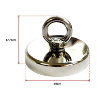 Round Neodymium Fishing Magnet with Countersunk Hole and Eyebolt, 500 LBS pull Kings Warehouse 