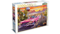 Route 66 Pink Convertible 1000 Piece Puzzle Kings Warehouse 