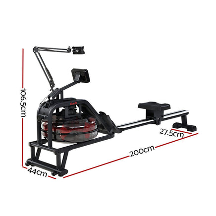Rowing Exercise Machine Rower Water Resistance Fitness Gym Home Cardio Kings Warehouse 