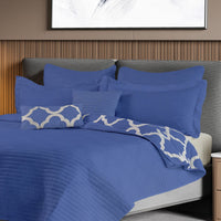 Royal Comfort Bamboo Cooling Reversible 7 Piece Comforter Set Bedspread - King - Royal Blue Kings Warehouse 