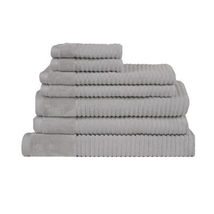 Royal Excellency 7 Piece Cotton Bath Towel Set - Silver Home & Garden Kings Warehouse