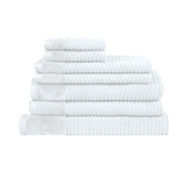 Royal Excellency 7 Piece Cotton Bath Towel Set - White Home & Garden Kings Warehouse