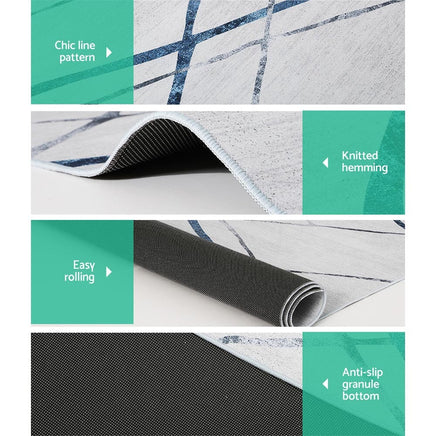 Rug 200x290cm Area Rug Washable Mat Large Carpet Soft Short Pile Jaca Home & Garden Kings Warehouse 