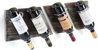 Rustic Wood and Metal Wine Rack Set for 4 Bottle Storage Holder for Home Bar Kitchen Living Room Kings Warehouse 