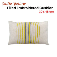 Sadie Embroidered Oblong Filled Cushion 30 x 48 cm Home & Garden Kings Warehouse 