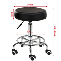 Salon Chair Bar Swivel Stool Office Roller Wheels Portable Height Adjust Leather BS8401 Furniture Kings Warehouse 