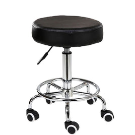 Salon Chair Bar Swivel Stool Office Roller Wheels Portable Height Adjust Leather BS8401(x2) Furniture Kings Warehouse 