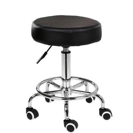 Salon Chair Bar Swivel Stool Office Roller Wheels Portable Height Adjust Leather BS8401(x2) Furniture Kings Warehouse 