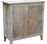 Sand blasted 2 drawer natural cabinet 82(w)x80(h)x 33(d) Kings Warehouse 