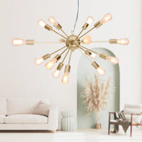 Sarantino 15-Light Sputnik Chandelier in Brass Finish Kings Warehouse 