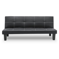 Sarantino 2 Seater Modular Faux Leather Fabric Sofa Bed Couch - Black Kings Warehouse 