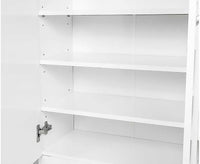 Sarantino 21 Pairs Shoe Cabinet Storage Organiser Shelf 2 Doors 80 x 30 x 90cm in White Furniture Kings Warehouse 