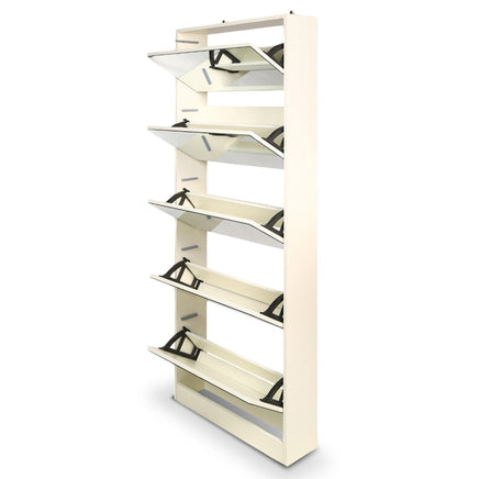 Sarantino 24 Pairs Shoe Cabinet Rack Storage Cupboard Organiser Shelf 5 Level Drawers Home & Garden Kings Warehouse 