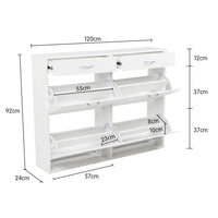 Sarantino 24 Pairs Shoe Cabinet Rack Storage Cupboard Organiser Shelf White Drawers Chest Kings Warehouse 
