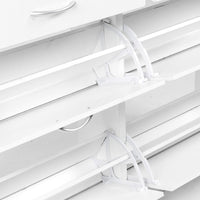Sarantino 24 Pairs Shoe Cabinet Storage White Drawers Chest 1200 x 240 x 920 in White Furniture Kings Warehouse 