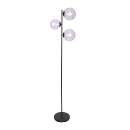 Sarantino 3-Light Black Metal Floor Lamp Kings Warehouse 