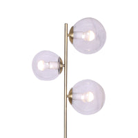 Sarantino 3-Light Gold Metal Floor Lamp with Glass Shades Kings Warehouse 