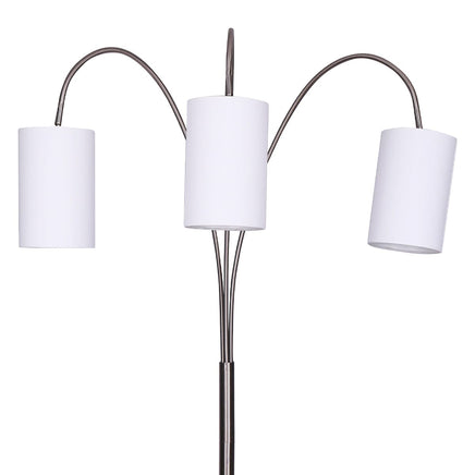 Sarantino 3-Light Metal Arc Floor Lamp - Nickel & Marble Finish Kings Warehouse 