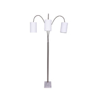 Sarantino 3-Light Metal Arc Floor Lamp - Nickel & Marble Finish Kings Warehouse 