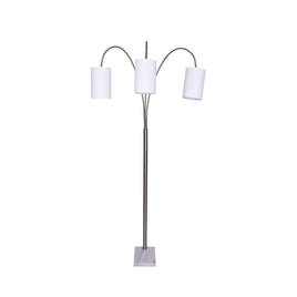 Sarantino 3-Light Metal Arc Floor Lamp - Nickel & Marble Finish Kings Warehouse 