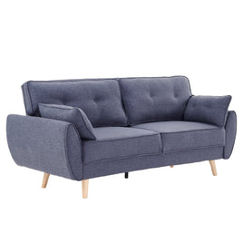 Sarantino 3 Seater Modular Linen Fabric Sofa Bed Couch Futon Suite - Dark Grey Kings Warehouse 