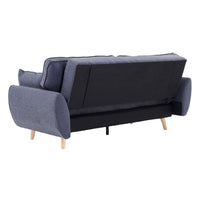 Sarantino 3 Seater Modular Linen Fabric Sofa Bed Couch Futon Suite - Dark Grey Kings Warehouse 