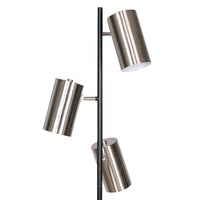 Sarantino 3-Shade Metal Floor Lamp Nickel & Matte Black Finish Kings Warehouse 