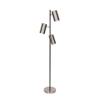 Sarantino 3-Shade Metal Floor Lamp Nickel & Matte Black Finish Kings Warehouse 