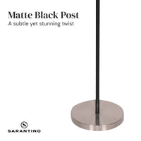 Sarantino 3-Shade Metal Floor Lamp Nickel & Matte Black Finish Kings Warehouse 