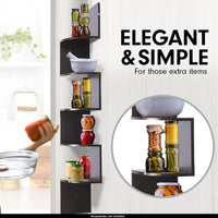 Sarantino 5 Tier Corner Wall Shelf Display Shelves Dvd Book Storage Rack Floating Mounted - Dark Brown Kings Warehouse 