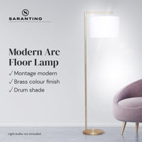 Sarantino 90-Degree Modern Arc Floor Lamp Kings Warehouse 