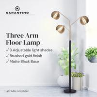 Sarantino Adjustable 3-Arm Arc Lamp Kings Warehouse 