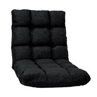 Sarantino Adjustable Floor Gaming Lounge Faux Linen Chair Sofa 100 X 50 X 12cm Black Kings Warehouse 