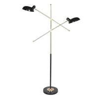 Sarantino Adjustable Two Light Lamp Black and Gold Finish Kings Warehouse 