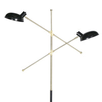 Sarantino Adjustable Two Light Lamp Black and Gold Finish Kings Warehouse 