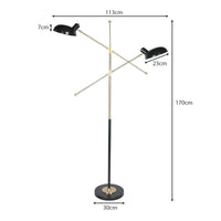 Sarantino Adjustable Two Light Lamp Black and Gold Finish Kings Warehouse 