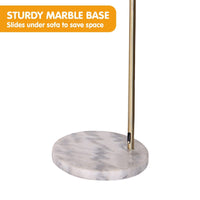 Sarantino Arc Floor Lamp Antique Brass Finish with Marble Base Kings Warehouse 